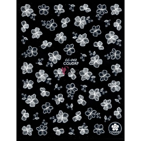 Stickere 3D pentru unghii Albe Carving Cod CC042